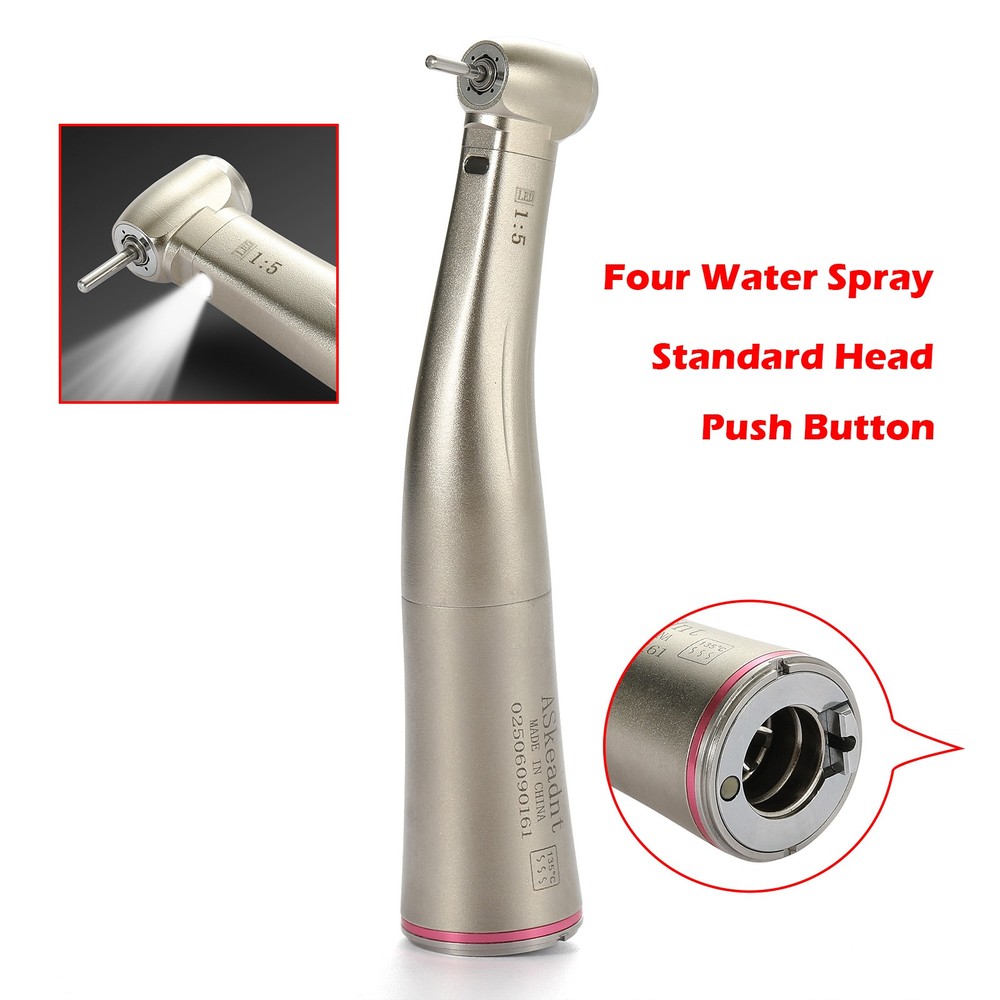 Dental 1:5 Electric Fiber Optic LED Contra Angle Mini /Standard Head Handpiece
