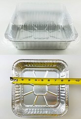 9″ Square Cake Foil Pan w/Clear Dome Lid 25 Sets -Disposable Aluminum Baking Pan