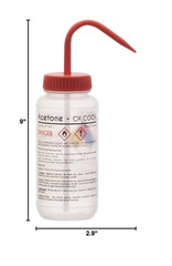 – 2 Pack Acetone Wash Bottles 500Ml with Color-Coded Chemical & Safety Labels Wi