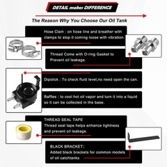 Aluminum Oil Catch Can Tank 350ml Universal Fit For Cars With Bracket
