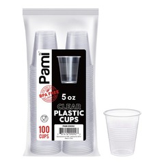 100 PACK 5 OZ DISPOSABLE PLASTIC CUPS BPA FREE PARTY COLD DRINK SMOOTHIE SET