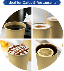 10 Oz Coffee Cups, Disposable Paper Hot Cups Kraft, 90Mm, 1000Ct | C-K510K, Doub