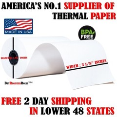 3-1/8″ X 230′ THERMAL POS RECEIPT PRINTER ROLL PAPER BPA FREE- 50 ROLLS – 50 GSM