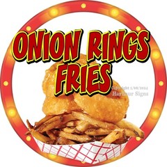 Onion Rings Fries DECAL Concession Food Truck Vinyl Sticker Circle c2