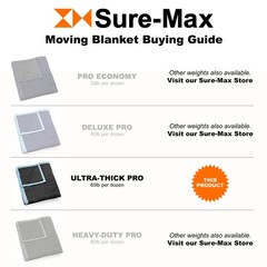10 Moving Blankets Furniture Pads – Ultra Thick Pro – 80″ x 72″ Black