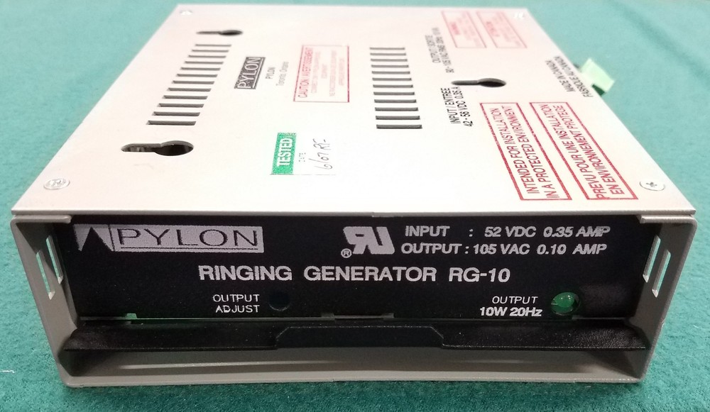 Pylon RG-10 400 Type Ringing Generator 20hz 105vac .10A Output Tested 52V Input