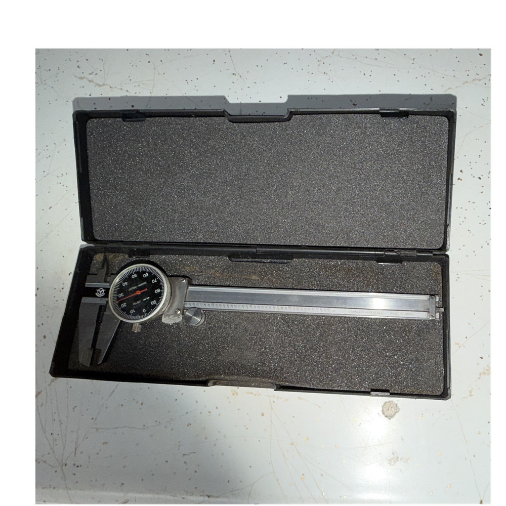 Shock-Prob 0-6 in Dial Caliper, Black Dial, 0.001 in Graduation, +/-0.001 in