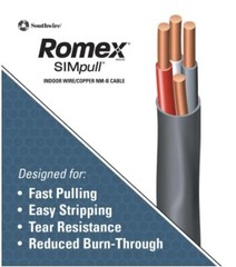 Southwire 125-ft 6/3/ Romex SIMpull Stranded Indoor CU NM-B W/G Individual Pack