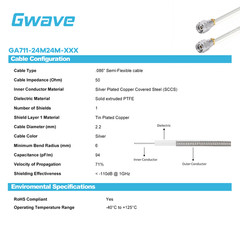 2.4mm Male to 2.4mm Male .086″ Semi-flexible Coax Cable, DC-50GHz