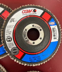 CGW Flap Disc #39402 4-1/2 x 7/8 T27 A3 Reg. 40 Grit -Box of 10