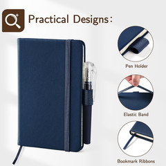4 Pack Small Notebook Pocket Notebook, A6 Mini Leather Hardcover Journal, 3.7″ X