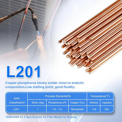 30Pcs Copper Brazing Rods, Phosphor Copper Solder, Phosphor Copper round Welding