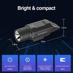 DARKFANG Compact Green Laser Light Combo 1500 Lumen