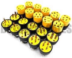 20pc Male & Female Extension Cord Replacement Electrical Plugs 15Amp 125V End