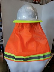 2 PC. FX SAFETY HARD HAT NECK SHIELD HELMET SUN SHADE HI VIS REFLECTIVE STRIPE