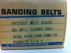 Carborundum Abrasives 10 Fastcut Cloth Aloxite Belts 60 Grit Closed Coat 3″x24″