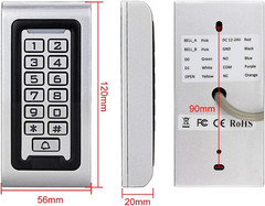 Standalone IP68 Waterproof RFID Access Control Keypad Metal Card Reader + 10P…