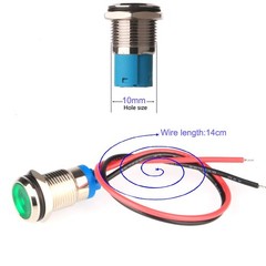 Gebildet 5pcs 10mm AC/DC 12-24V LED Metal Indicator Light Waterproof Signal L…