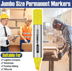 Fuutreo 10 Pack Jumbo Permanent Markers Bulk Large Chisel Tip Permanent Markers