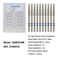 Dental Zirconia Cutting Diamond Burs FG Round End Taper Round Ball Football Z856