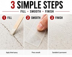 Epoxy Repair Kit – Granite, Marble, & Stone Chip Repair – Color Match Adhesiv…