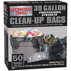 Katouigb Contractor’s Choice 50-Count 39-Gallon Outdoor Construction Trash Bags