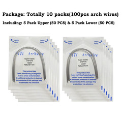 100PCS Dental Orthodontic Niti Arch Wire Natural Form Arches Round Rectangular