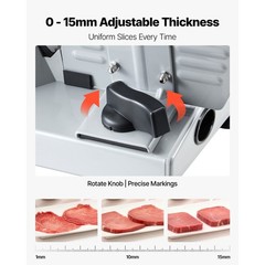 Uimoso 200W Electric Meat Slicer with 7.5″ Stainless Blade&Adjustable Thickness