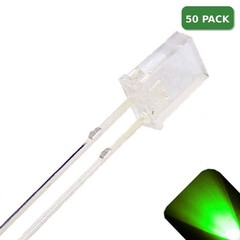 50 x 2x5x7mm Rectangle LEDs Wide Angle Pure Green LED Square x 2 5 7 – 7x5x2 mm