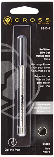 Cross Slim Gel Rollerball Pen Refill – Black – Single Pack 8910-1