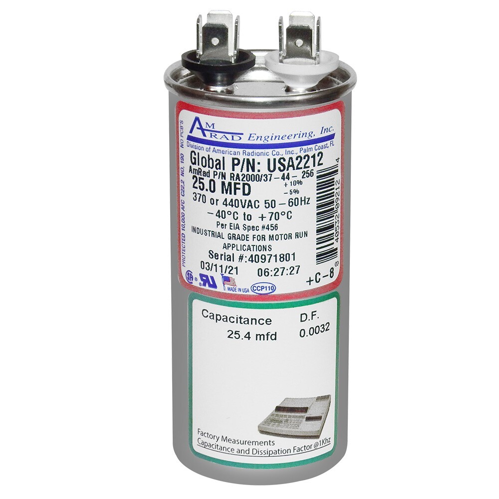 USA2212 25.0 MFD 370 or 440VAC 50-60 HZ # VA2000/37-44-256