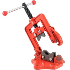 2 Pieces Heavy Duty Pipe Vise 3/5-2in Forged Bench Yoke Pipe Clamp Cutting Tool