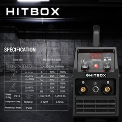 HITBOX 3 in 1 MIG Welder 110V 220V DC MMA LIFT TIG MIG Welding Machine Flux Core