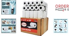 Thermal Receipt Paper Rolls 2 1/4 x 50ft, BPA Free, Recyclable for POS Machines