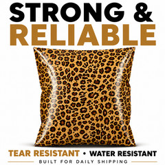 Leopard Poly Mailers 6×9 Self Seal Designer Boutique Shipping Bags