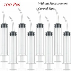10 pcs Dental Disposable Curved Tip Utility Irrigation Syringes 12ml