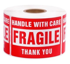 20 Count 3x2in Handle with Care Fragile Stickers Shipping Labels