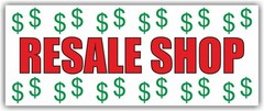 RESALE SHOP Advertising Banner Vinyl Sign Store Clothing Dealer Open Boutique