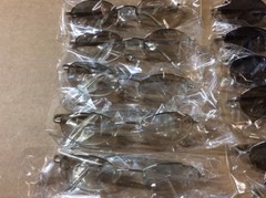 ASSORTED BOX OF SUNGLASSES SUN GLASSES SET OF 19 GLASS COLORED SMALL LENS