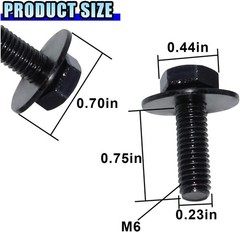 40PCS M6-1.0 x 24mm Hex Head SEMS Bolts – Automotive Body Bolts Screws Fastener