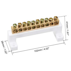 10 Position Terminal Block Connector Bar, Single Row Electric Barrier