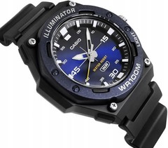 Casio MW-620H-2AV Men’s Black/Blue Analog Sport Watch 100M WR LED Light Resin