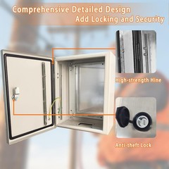 10x8x6″ Carbon Steel IP66 Enclosure Wall Mount Outdoor Electrical Junction Box