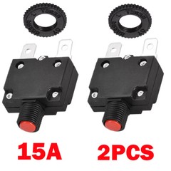 2x 15A 125/250V Push Button Reset Overload Protector Thermal Circuit Breaker NEW