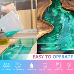 Crystal Clear Epoxy Resin Kit 2 Gallon – No Yellowing No Bubbles for Crafts