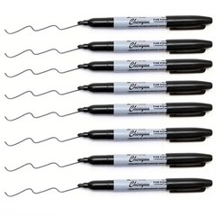 12pcs Black Permanent Marker Pens Fine Tip Waterproof Quick Dry Ink**