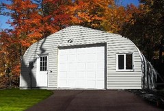16x24x12 DuroSPAN Steel Prefab Arch Garage Building Kit Open Ends Factory Direct