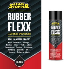 2 PK Black Jack Leak Stopper Rubber Flexx Waterproof Sealant Spray Black, 18 oz