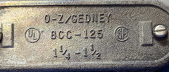 O-Z GEDNEY 1-1/4″ CLIP-ON CONDUIT BODY COVERS BCC-125 BOX OF 10