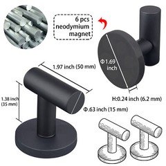 4PC Magnetic Coats Hanger Metal Utility Organizer Storage Hooks Hallway Door